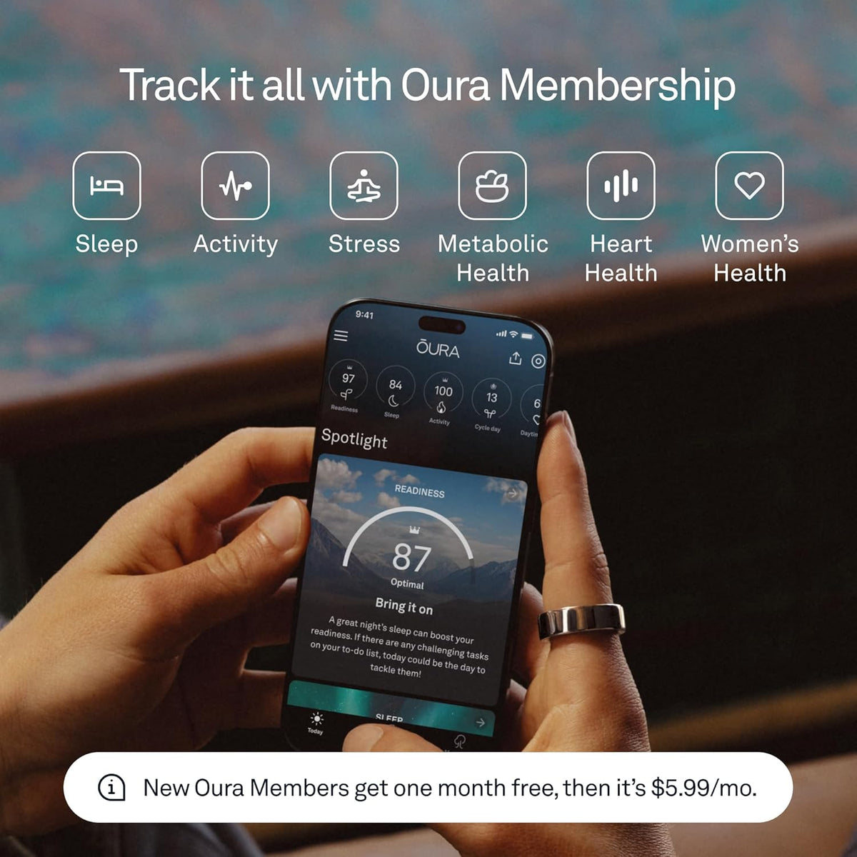 Oura Ring 4 | Smart Ring | Size First with Oura Ring 4 Sizing Kit | Sleep Tracking Wearable - Heart Rate - Fitness Tracker - Up to 8 Days Battery Life