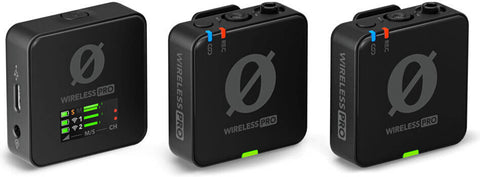 RØDE Wireless PRO Compact Wireless Microphone System with Lavaliers, Records 40Hrs 32-bit Float Audio, 128-bit Encryption, Up to 7 Hrs Bateries, Intelligent GainAssist, Content Creation, Black | WIPRO