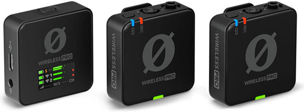 RØDE Wireless PRO Compact Wireless Microphone System with Lavaliers, Records 40Hrs 32-bit Float Audio, 128-bit Encryption, Up to 7 Hrs Bateries, Intelligent GainAssist, Content Creation, Black | WIPRO