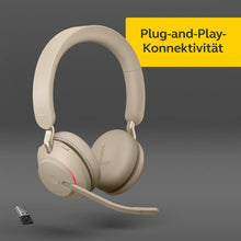 Jabra Evolve2 65 Wireless PC Headset with Charging Stand – Noise Cancelling UC Certified Stereo Headphones With Long-Lasting Battery – USB-A Bluetooth Adapter – Black