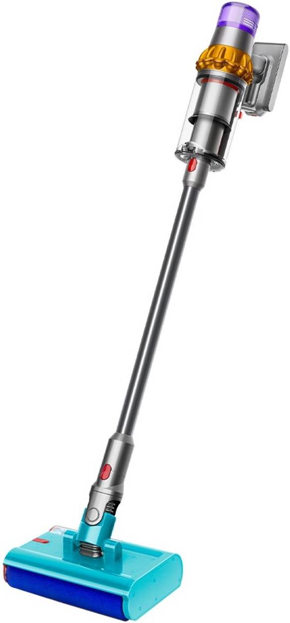 Dyson V15s Detect Submarine, Submarice Wet Roller Head Technology, Anti-Static Carbon Fiber & Anti Tangle Comb, 125,000 RPM Suction, 14 Root Cyclone Technology, Yellow/Nickel