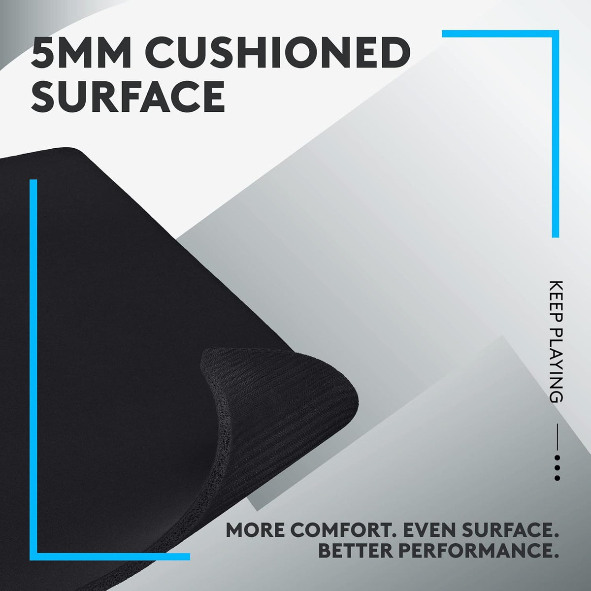 Logitech G740 Large Thick Gaming Mouse Pad, Optimised for Gaming Sensors, Moderate Surface Friction, Non-Slip Mouse Mat, Mac and PC Gaming Accessories, 460 x 600 x 5 mm