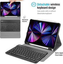 ProCase for iPad Pro 11 Keyboard Case 2022 2021 2020 2018, Slim Shell Lightweight Cover with Magnetically Detachable Wireless Keyboard for iPad Pro 11 Inch 4th 3rd 2nd 1st Gen -Black