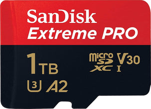 SanDisk 1TB Extreme Pro microSD UHS I Card for 4K Video on Smartphones, Action Cams & Drones 200MB/s Read, 140MB/s Write, SDSQXCD 1T00 GN6MA, Red/Black