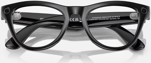 Rayban Meta Skyler Smart Glasses, Advanced Camera & Video, Integrated Speakers & Microphones, Smart Controls, Battery & Storage, Shiny Black / Clear to Transitions Cerulean Blue | RW4010