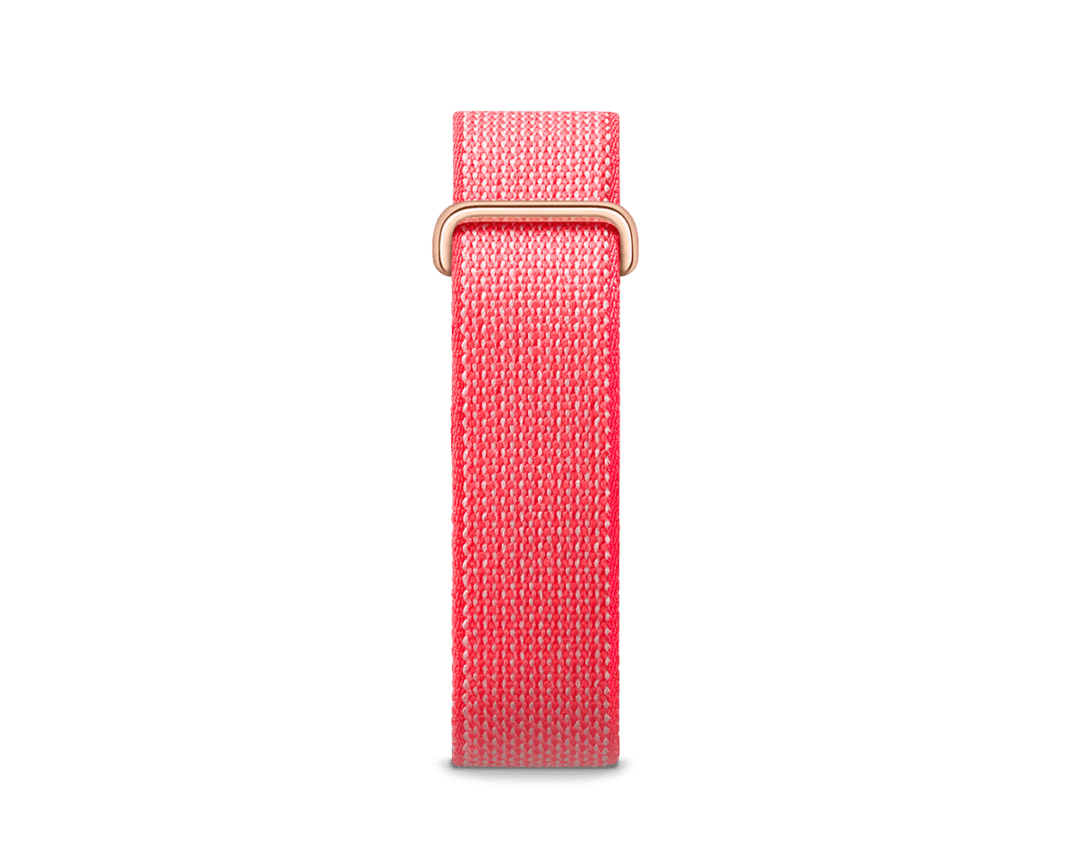 Google Fitbit Air with Berry Performance Loop band, band laid flat