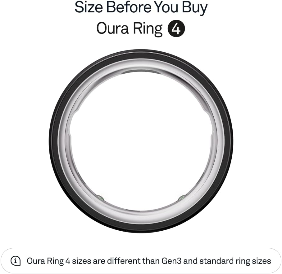 Oura Ring 4 | Smart Ring | Size First with Oura Ring 4 Sizing Kit | Sleep Tracking Wearable - Heart Rate - Fitness Tracker - Up to 8 Days Battery Life