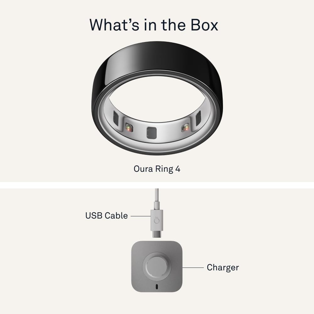 Oura Ring 4 | Smart Ring | Size First with Oura Ring 4 Sizing Kit | Sleep Tracking Wearable - Heart Rate - Fitness Tracker - Up to 8 Days Battery Life