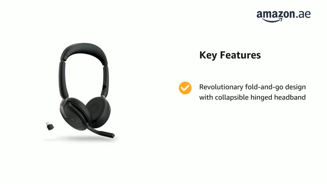 Jabra Evolve2 65 Flex - Wireless Stereo Headset with Bluetooth, Noise-cancelling Jabra ClearVoice Technology and Hybrid ANC - Certified for MS Teams - Black
