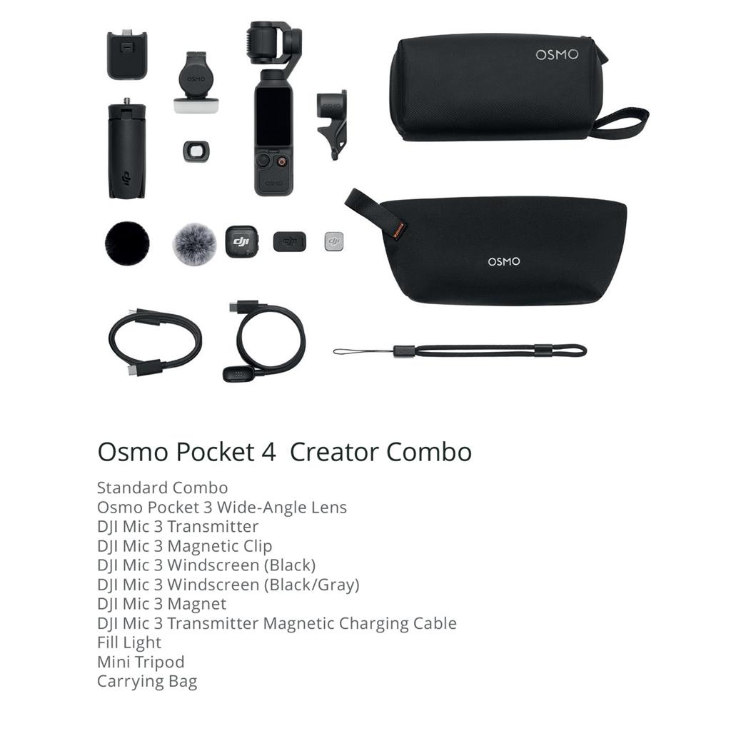 DJI Osmo Pocket 4 Creator Combo – Handheld Gimbal Vlog Camera (Open Box - Fully Working)